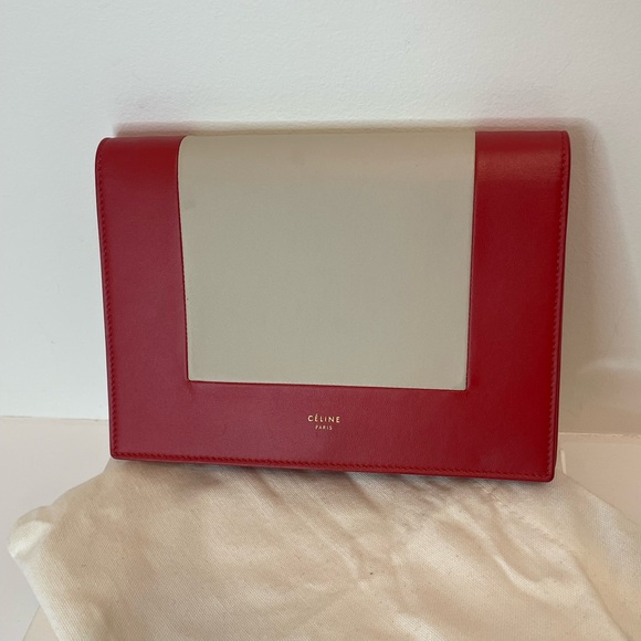 Celine Red and Cream Clutch - Picture 1 of 5